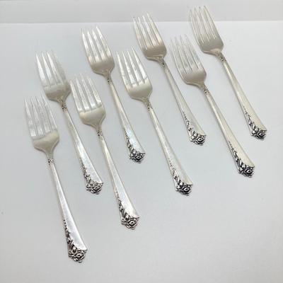 LOT 55: Damask Rose Heirloom Sterling Flatware Set with Two Sterling Ladles - 2,007.7 gtw