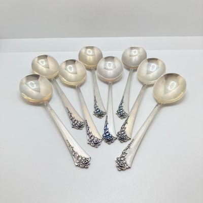 LOT 55: Damask Rose Heirloom Sterling Flatware Set with Two Sterling Ladles - 2,007.7 gtw
