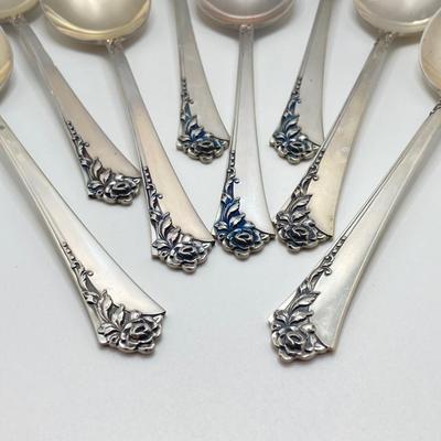 LOT 55: Damask Rose Heirloom Sterling Flatware Set with Two Sterling Ladles - 2,007.7 gtw