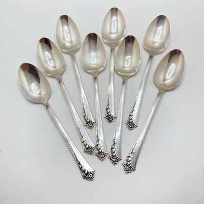 LOT 55: Damask Rose Heirloom Sterling Flatware Set with Two Sterling Ladles - 2,007.7 gtw