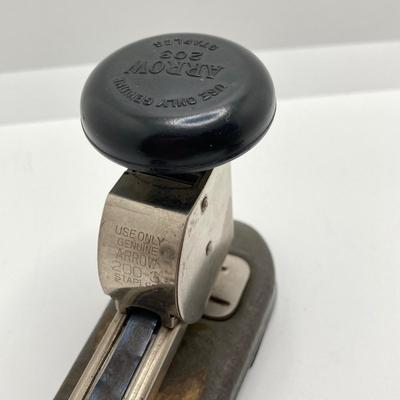 LOT 68: Vintage Office Supplies and More - Personalized Sterling Stamp Holder (50.5 gtw), Arrow 203 Stapler, Pickett Microline Ruler with...