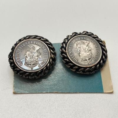 LOT 69: Vintage Jewelry and Accessories - Swiss Bulova Ladies Watch 10K Gold Filled, Queen Elizabeth The Second Clip-on Earrings, Abalone...