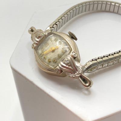 LOT 69: Vintage Jewelry and Accessories - Swiss Bulova Ladies Watch 10K Gold Filled, Queen Elizabeth The Second Clip-on Earrings, Abalone...