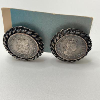 LOT 69: Vintage Jewelry and Accessories - Swiss Bulova Ladies Watch 10K Gold Filled, Queen Elizabeth The Second Clip-on Earrings, Abalone...