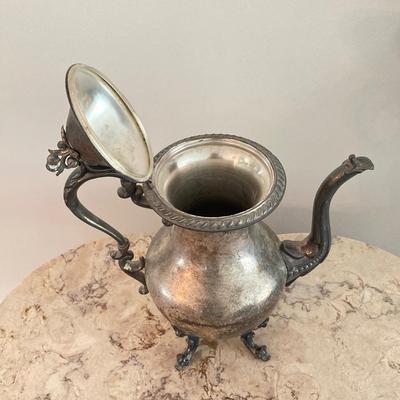 LOT 74: Silver Plate on Copper 4 Piece Tea Set