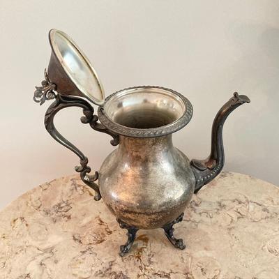 LOT 74: Silver Plate on Copper 4 Piece Tea Set