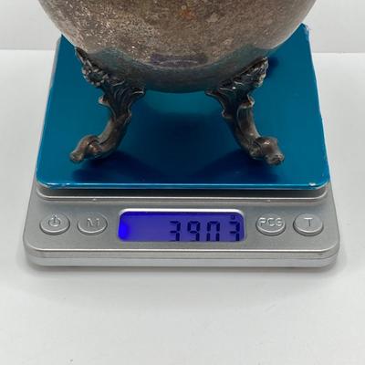 LOT 75: Silver Plated Serving Tray with Silver on Copper Tea Pot and Jardiniere Planter