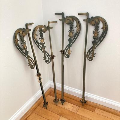 LOT 76: Ornate Metal / Painted Curtain Rods