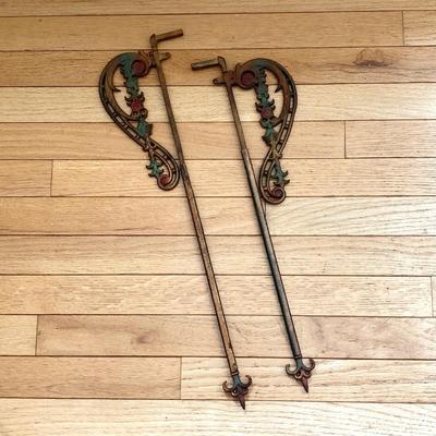 LOT 76: Ornate Metal / Painted Curtain Rods