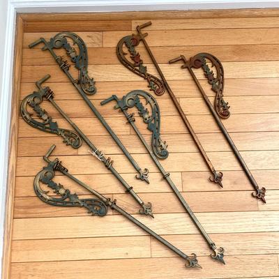 LOT 76: Ornate Metal / Painted Curtain Rods
