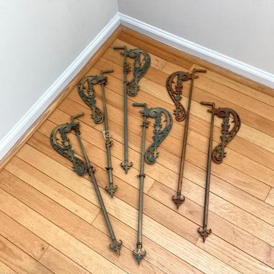 LOT 76: Ornate Metal / Painted Curtain Rods