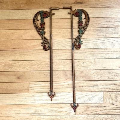 LOT 76: Ornate Metal / Painted Curtain Rods