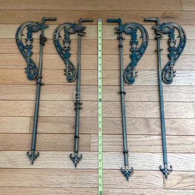 LOT 76: Ornate Metal / Painted Curtain Rods