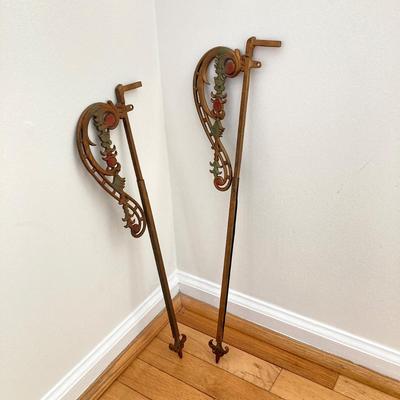 LOT 76: Ornate Metal / Painted Curtain Rods