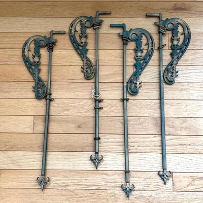 LOT 76: Ornate Metal / Painted Curtain Rods