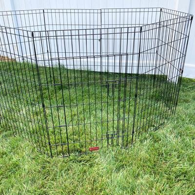 LOT 77: Lucky Dog Folding Metal Play Pen and Elevated Dog Bed