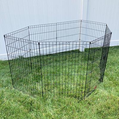 LOT 77: Lucky Dog Folding Metal Play Pen and Elevated Dog Bed