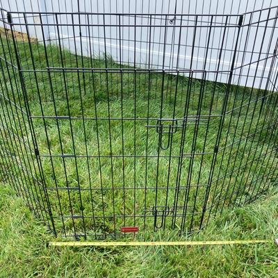 LOT 77: Lucky Dog Folding Metal Play Pen and Elevated Dog Bed