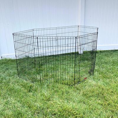 LOT 77: Lucky Dog Folding Metal Play Pen and Elevated Dog Bed