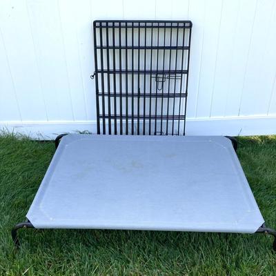 LOT 77: Lucky Dog Folding Metal Play Pen and Elevated Dog Bed