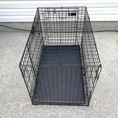 LOT 78: Top Paw Folding Double Door Dog Crate with Frisco Durable Bed & Crate Pet Mat