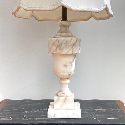 LOT 80: Vintage Alabaster Table Lamp