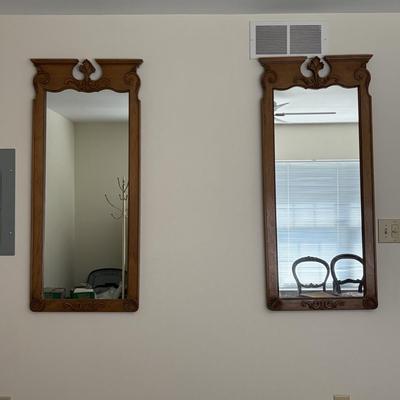 LOT 83: Vintage Wooden Framed Mirrors