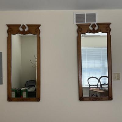 LOT 83: Vintage Wooden Framed Mirrors