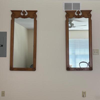 LOT 83: Vintage Wooden Framed Mirrors
