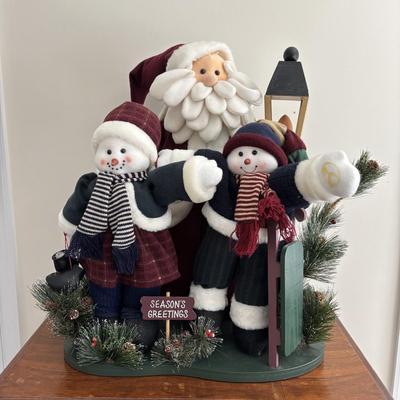 LOT 89: Grandeur Noel 23" Fabric Santa & Frineds w/Original Box