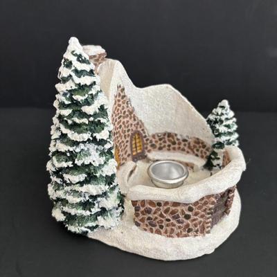 LOT 94: Sherri Buck Baldwin "Weekend Play" Figure, Thomas Kinkade Tele Flora Candle Holder & Holiday Caroling Figures