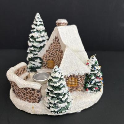 LOT 94: Sherri Buck Baldwin "Weekend Play" Figure, Thomas Kinkade Tele Flora Candle Holder & Holiday Caroling Figures