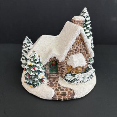 LOT 94: Sherri Buck Baldwin "Weekend Play" Figure, Thomas Kinkade Tele Flora Candle Holder & Holiday Caroling Figures