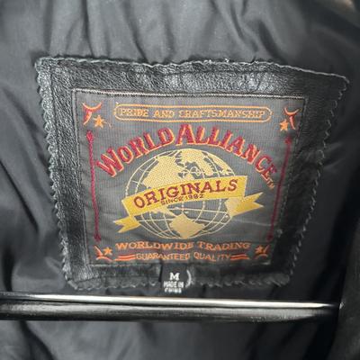 LOT 97: World Alliance Leather Coat, sz M