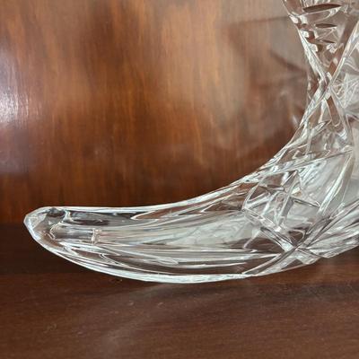 LOT 100: Elegant Cut Crystal Collection: Cornucopia, Compote Dish and Ashtrays