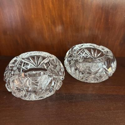 LOT 100: Elegant Cut Crystal Collection: Cornucopia, Compote Dish and Ashtrays