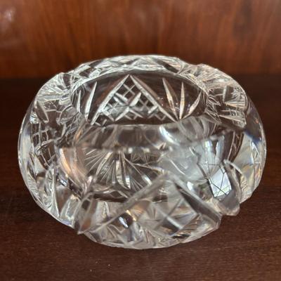 LOT 100: Elegant Cut Crystal Collection: Cornucopia, Compote Dish and Ashtrays