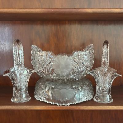 LOT 101: Vintage Floral Cut Crystal Collection