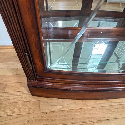 LOT 104: Curio Cabinet with Touch Light, Etched & Beveled Glass Features