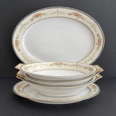 LOT 105: Vintage Meito Japan Hand Painted Serving China