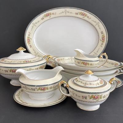 LOT 105: Vintage Meito Japan Hand Painted Serving China