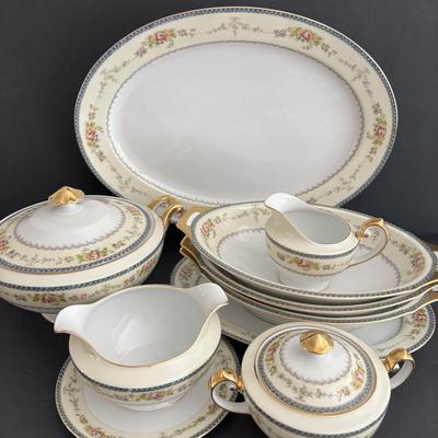LOT 105: Vintage Meito Japan Hand Painted Serving China