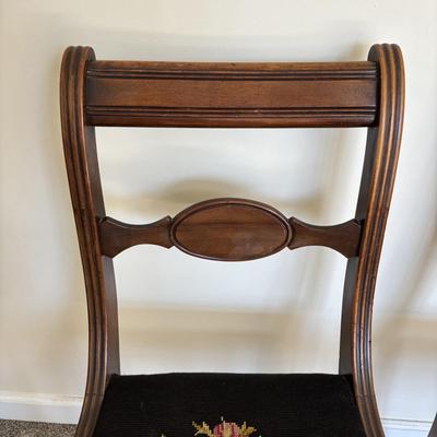 LOT 500: Vintage Chairs w/Needlepoint Seats