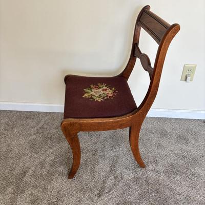 LOT 500: Vintage Chairs w/Needlepoint Seats