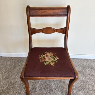 LOT 500: Vintage Chairs w/Needlepoint Seats