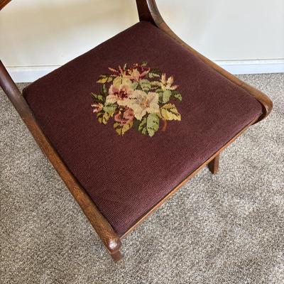 LOT 500: Vintage Chairs w/Needlepoint Seats