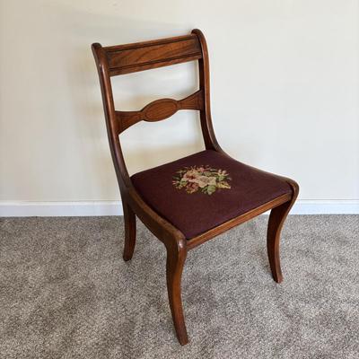 LOT 500: Vintage Chairs w/Needlepoint Seats
