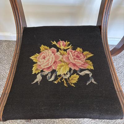LOT 500: Vintage Chairs w/Needlepoint Seats