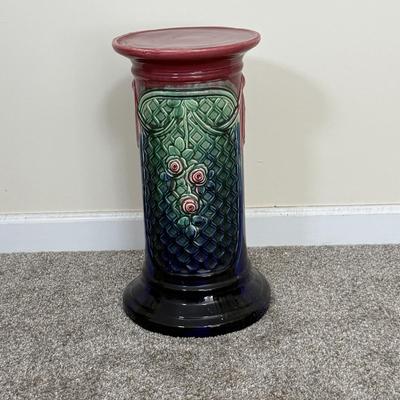LOT 501: Vintage Majolica Style Ceramic Pedestal