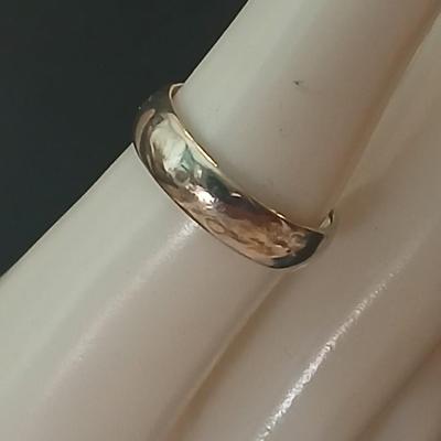 14K engraved "First Love" white gold wedding / engagement band Size 7